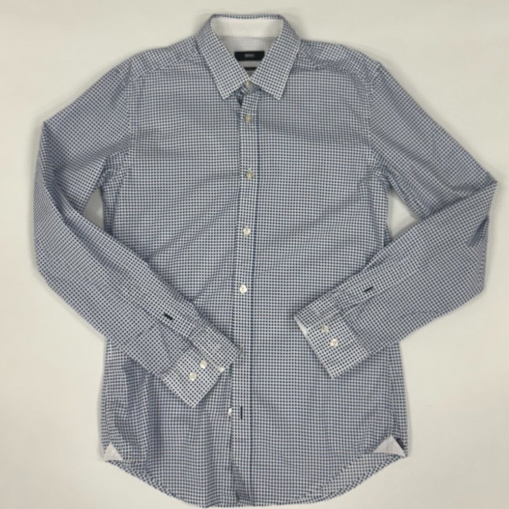BOSS Men’s Slim-Fit Check Shirt – Long Sleeve
